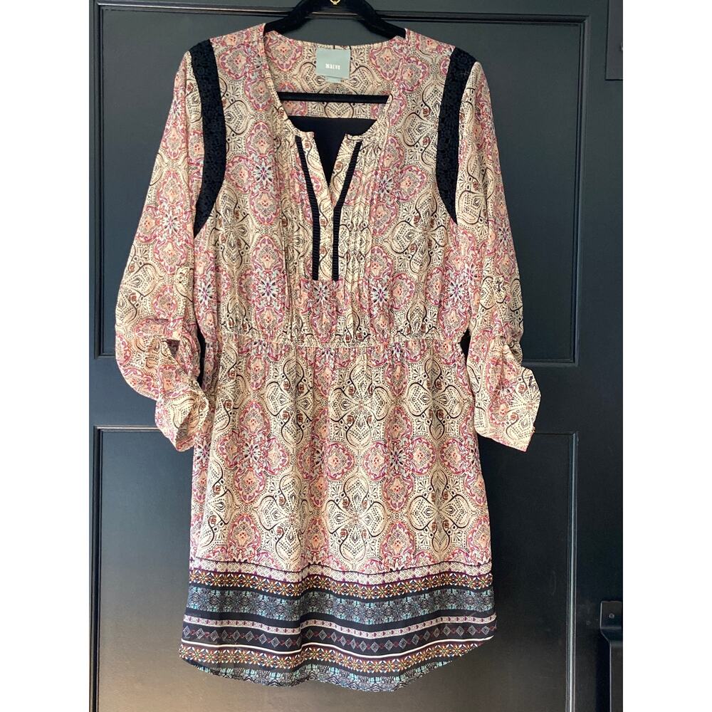 Maeve Print Dress Boho Chic Sz LP